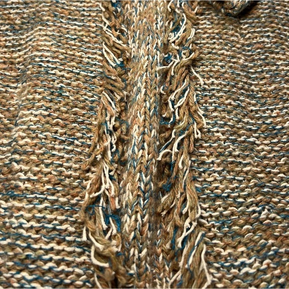 Sparrow Anthropologie Cardigan Sweater Knit Open Front Fringe Wool Linen Size XS - Picture 4 of 5